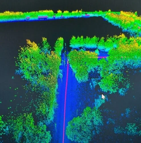 Colorized roadway corridor mobile LiDAR point cloud